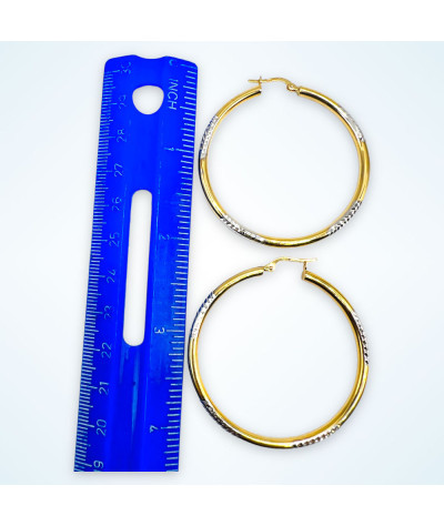 Two-Tone 14k Gold Hoop Earrings