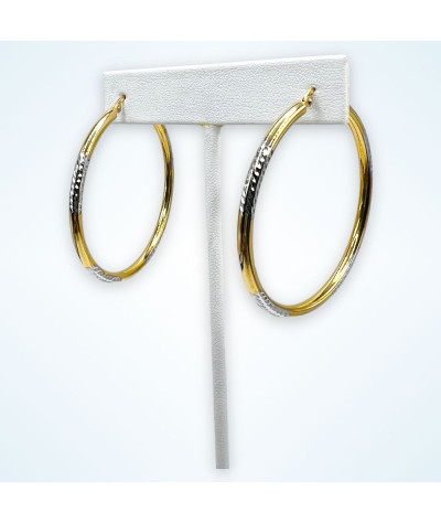 Two-Tone 14k Gold Hoop Earrings