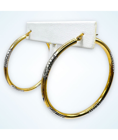 Two-Tone 14k Gold Hoop Earrings