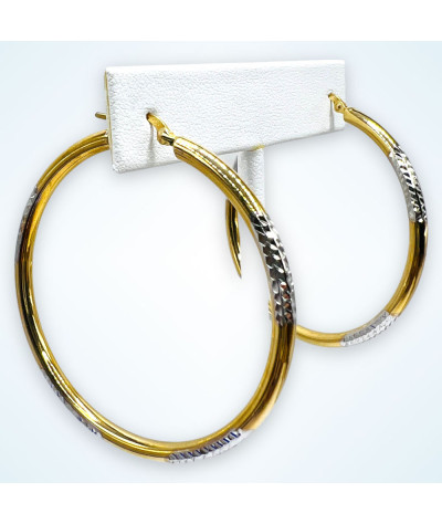 Two-Tone 14k Gold Hoop Earrings