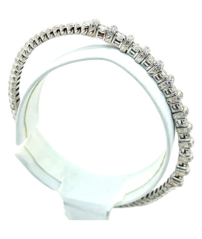 Diamond Bangle Cuff Bracelet 18k