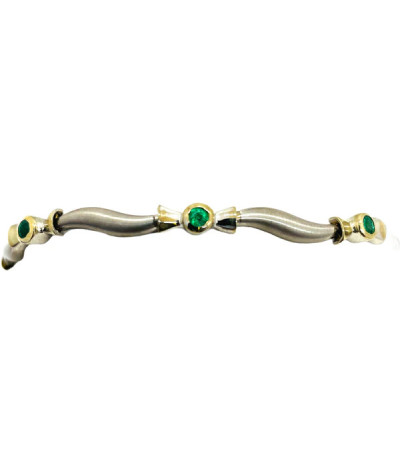 Emerald Bracelet 14k White Gold