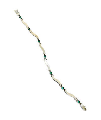 Emerald Bracelet 14k White Gold