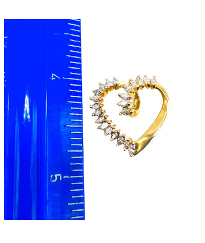 Heart Diamond Slide Pendant 18k Gold