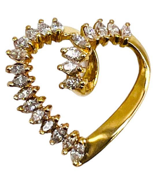 Heart Diamond Slide Pendant 18k Gold