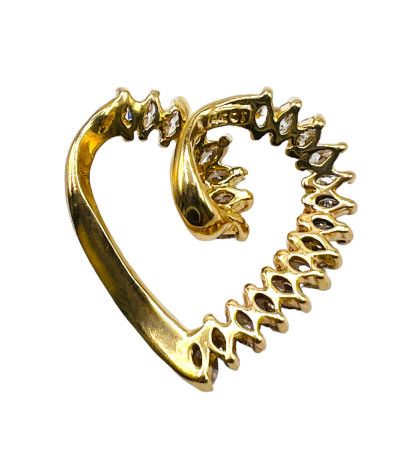 Heart Diamond Slide Pendant 18k Gold