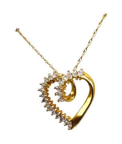 Heart Diamond Slide Pendant 18k Gold