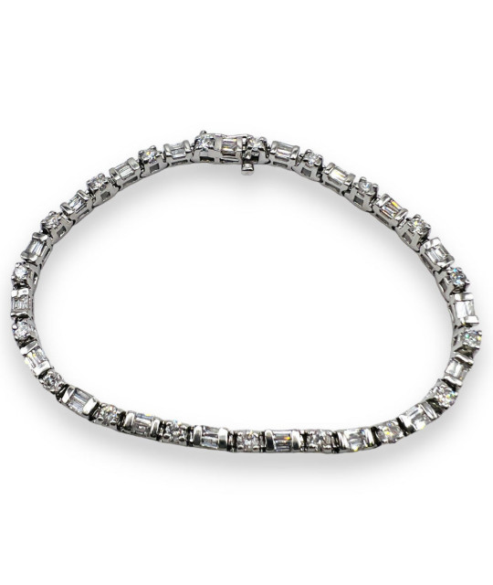 Platinum Diamond Tennis Bracelet - Vintage