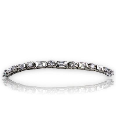 Platinum Diamond Tennis Bracelet - Vintage