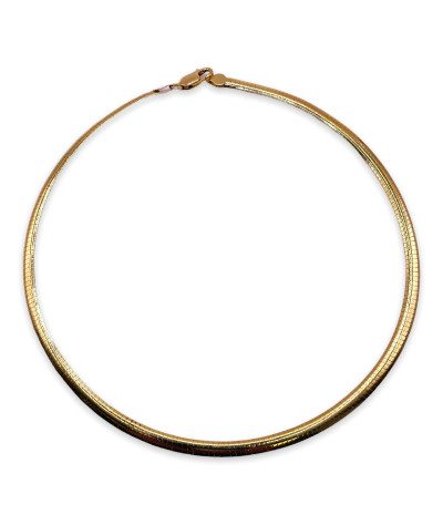 14k Solid Yellow Gold Omega Necklace