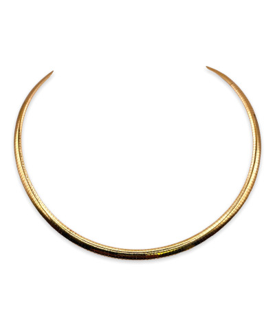 14k Solid Yellow Gold Omega Necklace