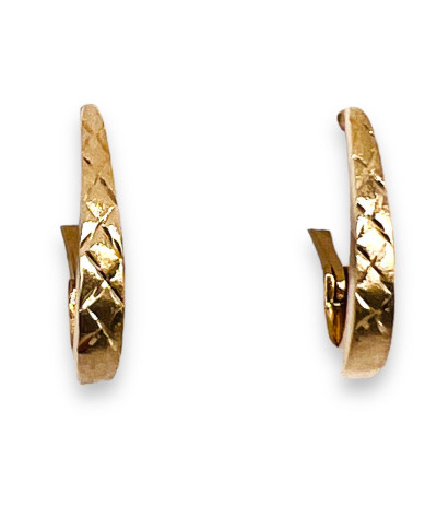 14k Gold Hoop Earrings - Lever Back