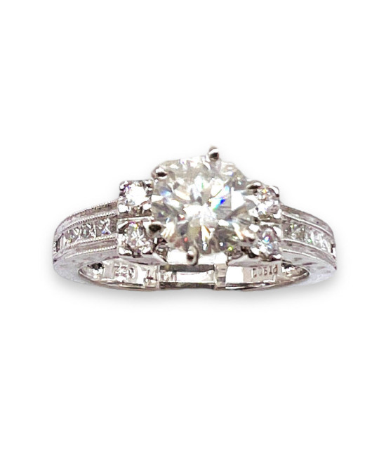 Platinum Diamond Engagement Ring - size 6.5