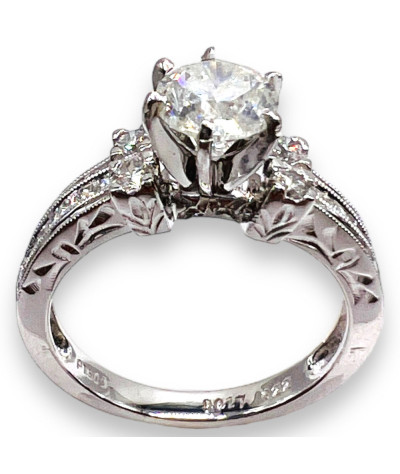 Platinum Diamond Engagement Ring - size 6.5