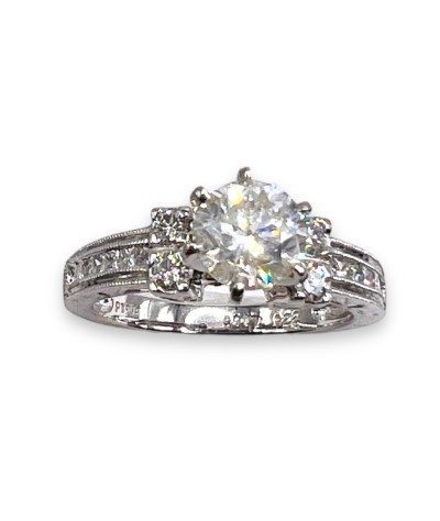 Platinum Diamond Engagement Ring - size 6.5