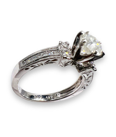 Platinum Diamond Engagement Ring - size 6.5