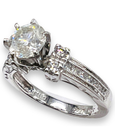 Platinum Diamond Engagement Ring - size 6.5