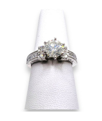 Platinum Diamond Engagement Ring - size 6.5