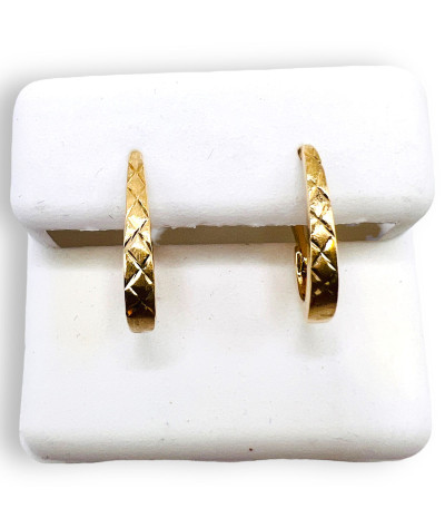 14k Gold Hoop Earrings - Lever Back