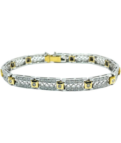 Diamond Bracelet 14k White & Yellow Gold