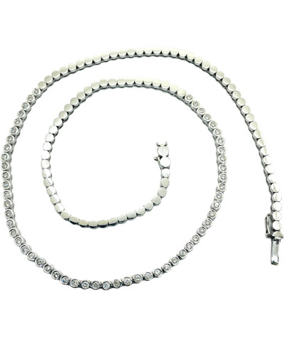 18k White Gold Diamond Tennis Necklace