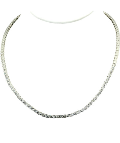 18k White Gold Diamond Tennis Necklace