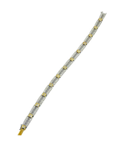 Diamond Bracelet 14k White & Yellow Gold