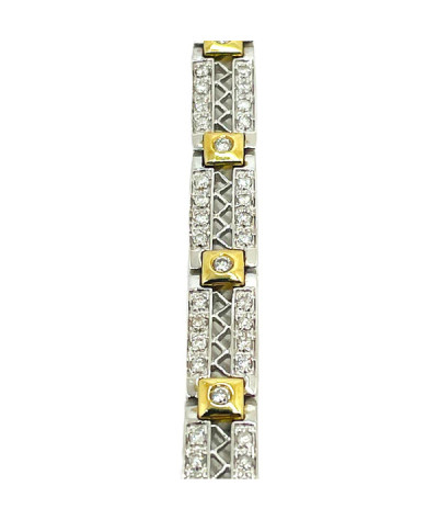 Diamond Bracelet 14k White & Yellow Gold