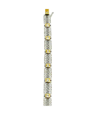 Diamond Bracelet 14k White & Yellow Gold