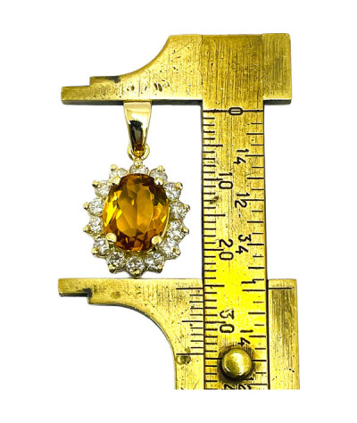 Rio Grande Topaz & Diamond Pendant 14k Gold