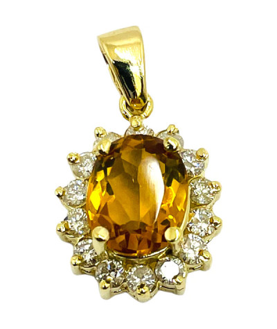 Rio Grande Topaz & Diamond Pendant 14k Gold