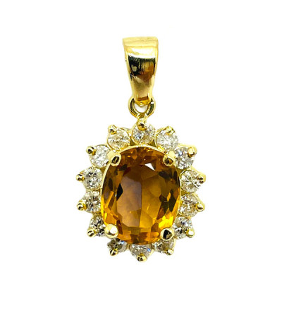 Rio Grande Topaz & Diamond Pendant 14k Gold