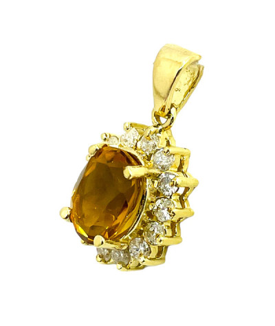 Rio Grande Topaz & Diamond Pendant 14k Gold