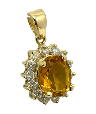 Rio Grande Topaz & Diamond Pendant 14k Gold