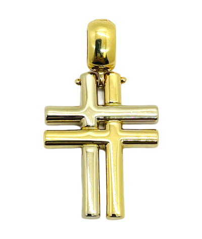 14k White & Yellow Gold Cross