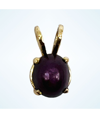 14k Gold Star Red Ruby Pendant