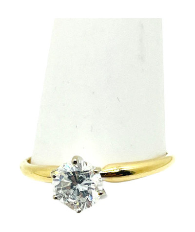 14k Gold Diamond Wedding Engagement Ring Set - size 7