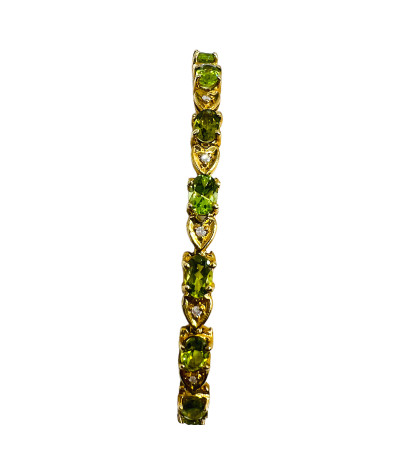 Peridot & Diamond Bracelet 14k Gold