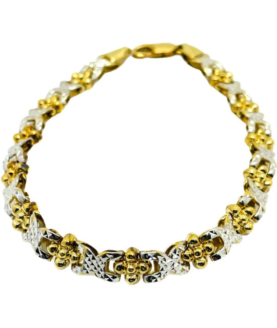 Gold Bracelet 14k White & Yellow Gold Two-Tone