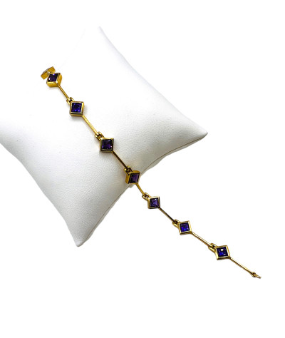 14K Gold Amethyst Bracelet